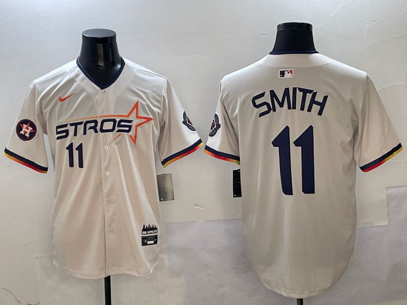 Men Houston Astros #11 Smith Cream three generations Joint Name Nike 2025 MLB Jersey style 4172->los angeles dodgers->MLB Jersey